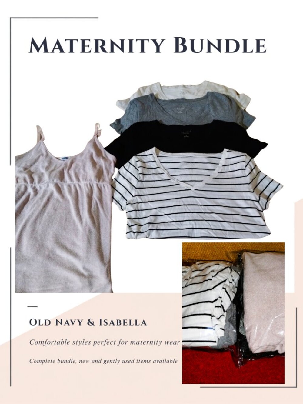Old Navy & Isabella Maternity 8-Piece Comfort Bundle - Size M